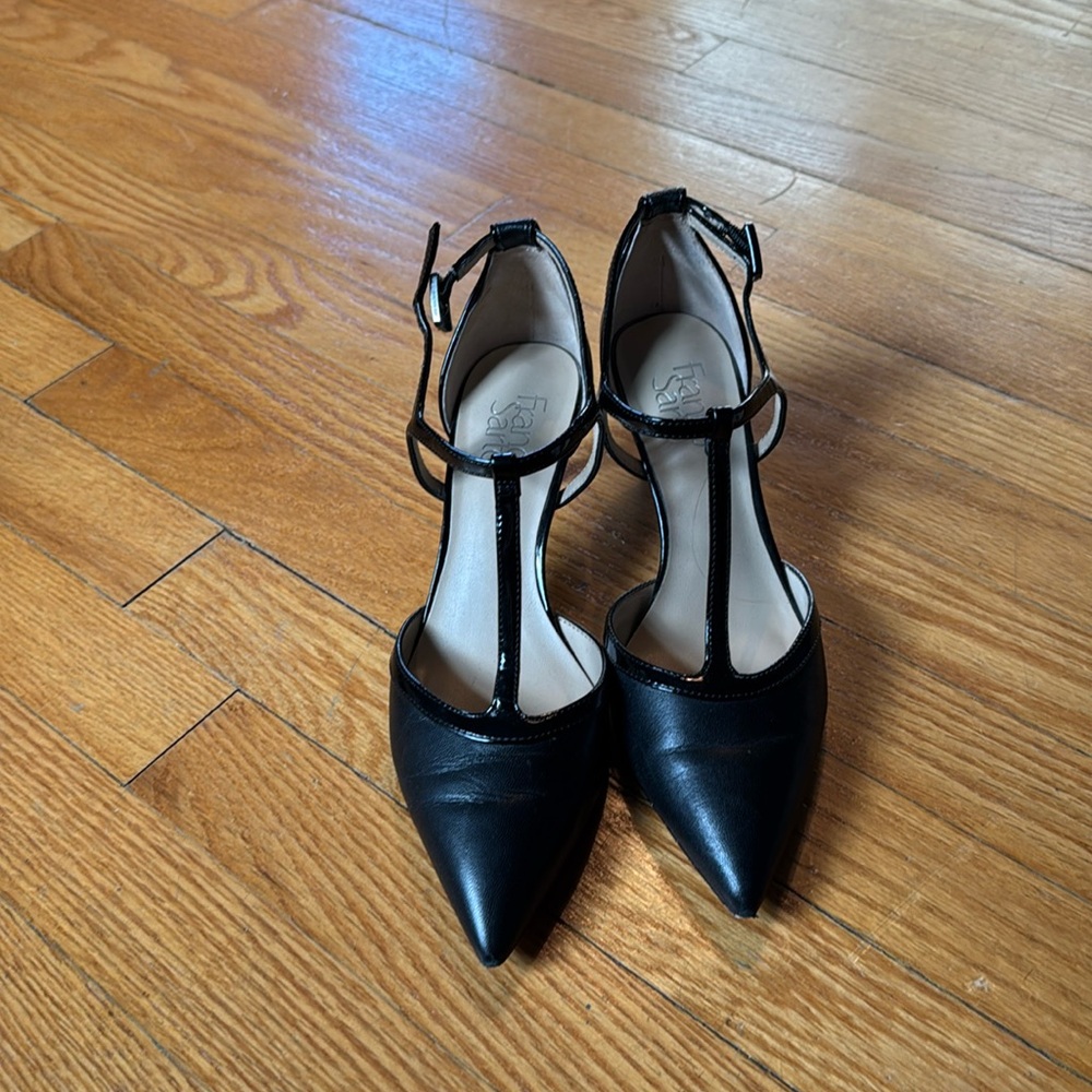 Franco Sarto black t strap heel